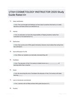 UTAH COSMETOLOGY INSTRUCTOR 2020 Study Guide Rated A+