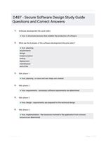 D487 - Secure Software Design Study Guide Questions and Correct Answers