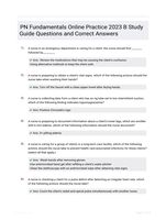 PN Fundamentals Online Practice 2023 B Study Guide Questions and Correct Answers