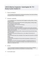 USCG Marine Inspector- Subchapter M- ITV Study Guide Graded A+