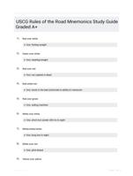 USCG Rules of the Road Mnemonics Study Guide Graded A+