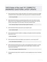 USCG Rules of the road 101 CORRECTLY ANSWERED QUESTIONS LATEST UPDATE