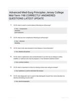 Advanced Med-Surg Principles Jersey College Mid-Term 198 CORRECTLY ANSWERED QUESTIONS LATEST UPDATE