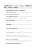 NCC EFM Exam Practice Questions -BEST EXAM PACK FOR 2024 REVIEW