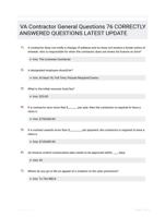 VA Contractor General Questions 76 CORRECTLY ANSWERED QUESTIONS LATEST UPDATE