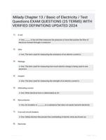 Milady Chapter 13 / Basic of Electricity / Test Questions EXAM QUESTIONS (25 TERMS) WITH VERIFIED DEFINITIONS UPDATED 2024