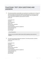 Final EXAM. TEST 2024 QUESTIONS AND ANSWERS