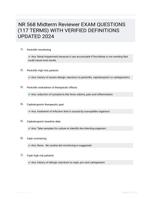 NR 568 Midterm Reviewer  EXAM QUESTIONS (117 TERMS) WITH VERIFIED DEFINITIONS UPDATED 2024