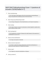 NUR 2063 Pathophysiology Exam 1 Questions & Answers 2024(Graded A +).