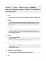 NUR3128 Exam 2 Questions and Answers (Verified Answers) Latest Update  (207 Questions with answers)