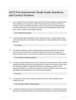 D072 Pre-Assessment Study Guide Questions and Correct Answers