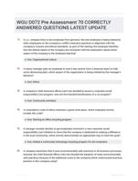 WGU D072 Pre Assessment 70 CORRECTLY ANSWERED QUESTIONS LATEST UPDATE