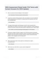 WGU Assessment Study Guide (126 Terms with Correct Answers for 2024 Update).