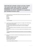 HESI RN EXIT (EXAM LATEST  ACTUAL EXAM 150 QUESTIONS AND CORRECT DETAILED ANSWERS WITH RATIONALES (VERIFIED ANSWERS) |ALREADY GRADED A+) Questions and Verified Answers 2024 