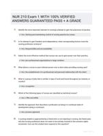 NUR 210 Exam 1 WITH 100% VERIFIED ANSWERS GUARANTEED PASS + A GRADE