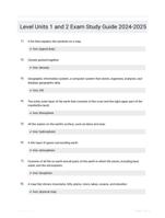 Level Units 1 and 2 Exam Study Guide 2024-2025