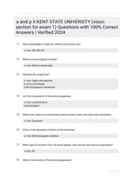 a and p II KENT STATE UNIVERSITY (vison section for exam 1) Questions with 100% Correct Answers | Verified 2024