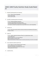 ANSC 4280 Poultry Nutrition Study Guide Rated A+