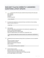 BUS-S307 Final 96 CORRECTLY ANSWERED QUESTIONS LATEST UPDATE