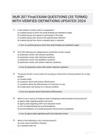 NUR 307 Final EXAM QUESTIONS (35 TERMS) WITH VERIFIED DEFINITIONS UPDATED 2024