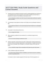 ACCT 526 FINAL Study Guide Questions and Correct Answers