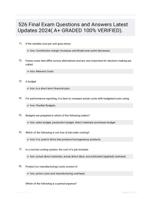 526 Final Exam Questions and Answers Latest Updates 2024( A+ GRADED 100% VERIFIED).