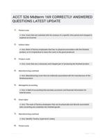 ACCT 526 Midterm 169 CORRECTLY ANSWERED QUESTIONS LATEST UPDATE