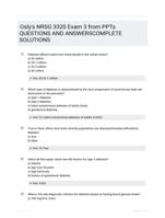 Osly's NRSG 3320 Exam 3 from PPTs QUESTIONS AND  ANSWERSCOMPLETE SOLUTIONS