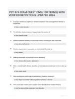 PSY 375 EXAM QUESTIONS (100 TERMS) WITH VERIFIED DEFINITIONS UPDATED 2024