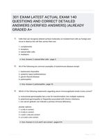 301 EXAM LATEST  ACTUAL EXAM 140  QUESTIONS AND CORRECT DETAILED ANSWERS  (VERIFIED ANSWERS) |ALREADY GRADED A+