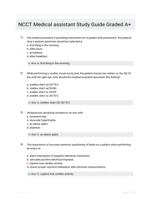 NCCT Medical assistant Study Guide Graded A+