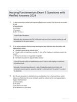 Nursing Fundamentals Exam 3 Questions with Verified Answers 2024