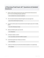 of Nursing Final Exam - Questions & Detailed Solutions