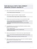 NUR 426 Exam 4 WITH 100% CORRECT ANSWERS ALREADY GRADED A+