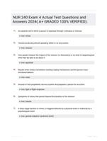 NUR 240 Exam 4 Actual Test Questions and Answers 2024( A+ GRADED 100% VERIFIED).