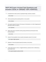 NUR 240 Exam 4 Actual Test Questions and Answers 2024( A+ GRADED 100% VERIFIED).