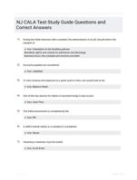 NJ CALA Test Study Guide Questions and Correct Answers