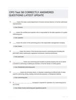 CPO Test 58 CORRECTLY ANSWERED QUESTIONS LATEST UPDATE