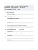 Fresenius Water Treatment (EXAM 2024 Questions and Answers), Fresenius Hemodialysis Study Guide