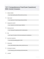 1211 Comprehensive Final Exam Questions) With Correct Answers