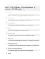 APEX HEALTH- Exam Review Questions & Answers 2024(Graded A +).