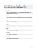 HIST 1301 Tarleton State Roberts-Exam 1 Quizzes Questions and Answers 2024