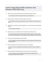 exam 3 haag Review With Questions And Answers 2024/2025 Quiz