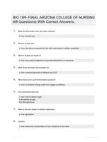 BIO 189- FINAL ARIZONA COLLEGE OF NURSING |68 Questions| With Correct Answers.