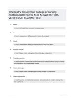 Chemistry 130 Arizona college of nursing midterm QUESTIONS AND ANSWERS 100% VERIFIED A+ GUARANTEED