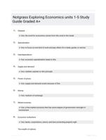 Notgrass Exploring Economics units 1-5 Study Guide Graded A+