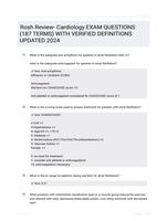 Rosh Review- Cardiology EXAM QUESTIONS (187 TERMS) WITH VERIFIED DEFINITIONS UPDATED 2024