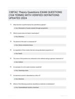 CIBTAC Theory Questions EXAM QUESTIONS (104 TERMS) WITH VERIFIED DEFINITIONS UPDATED 2024