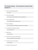 The Great Gatsby - Test Questions Study Guide Graded A+