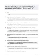 The Great Gatsby questions 97 CORRECTLY ANSWERED QUESTIONS LATEST UPDATE